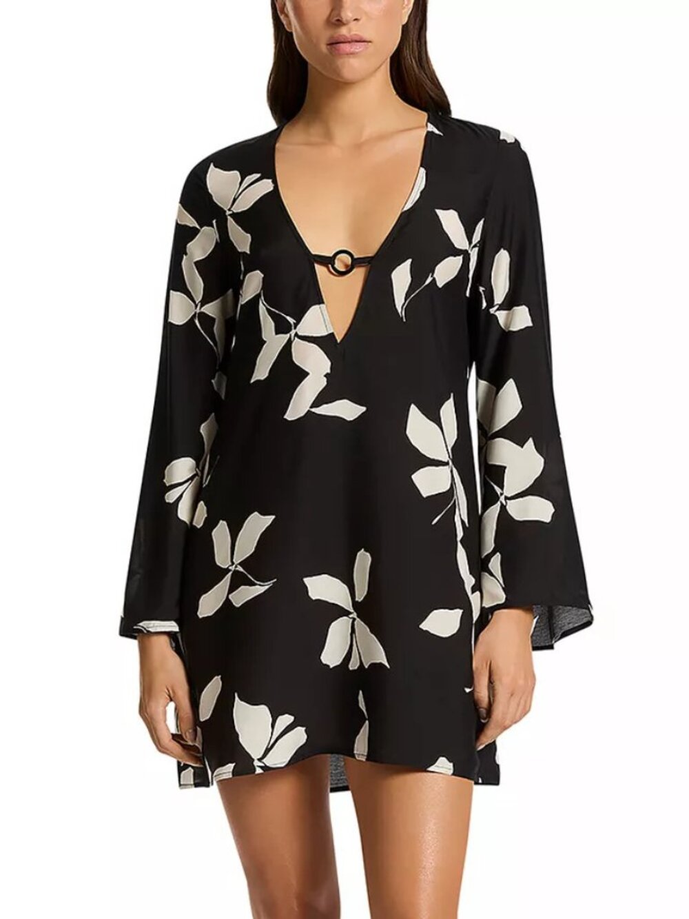 JETS Australia Floral Mini Kaftan Swimsuit Cover-Up Size S